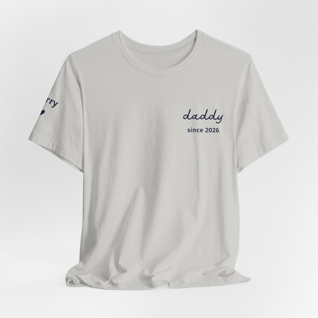 AUS - T-shirt Dad since date pinted on heart and first names on sleeve