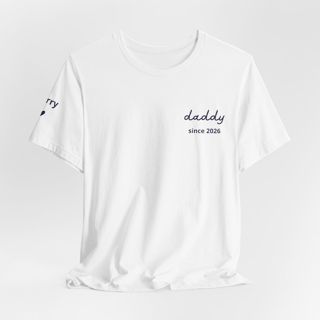 AUS - T-shirt Dad since date pinted on heart and first names on sleeve