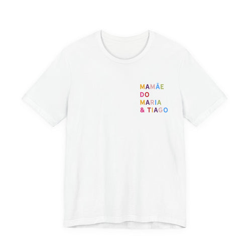 Camiseta Mamãe de Nome Multicolorido