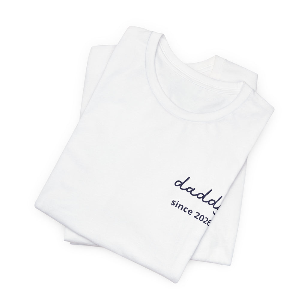 AUS - T-shirt Dad since date pinted on heart and first names on sleeve