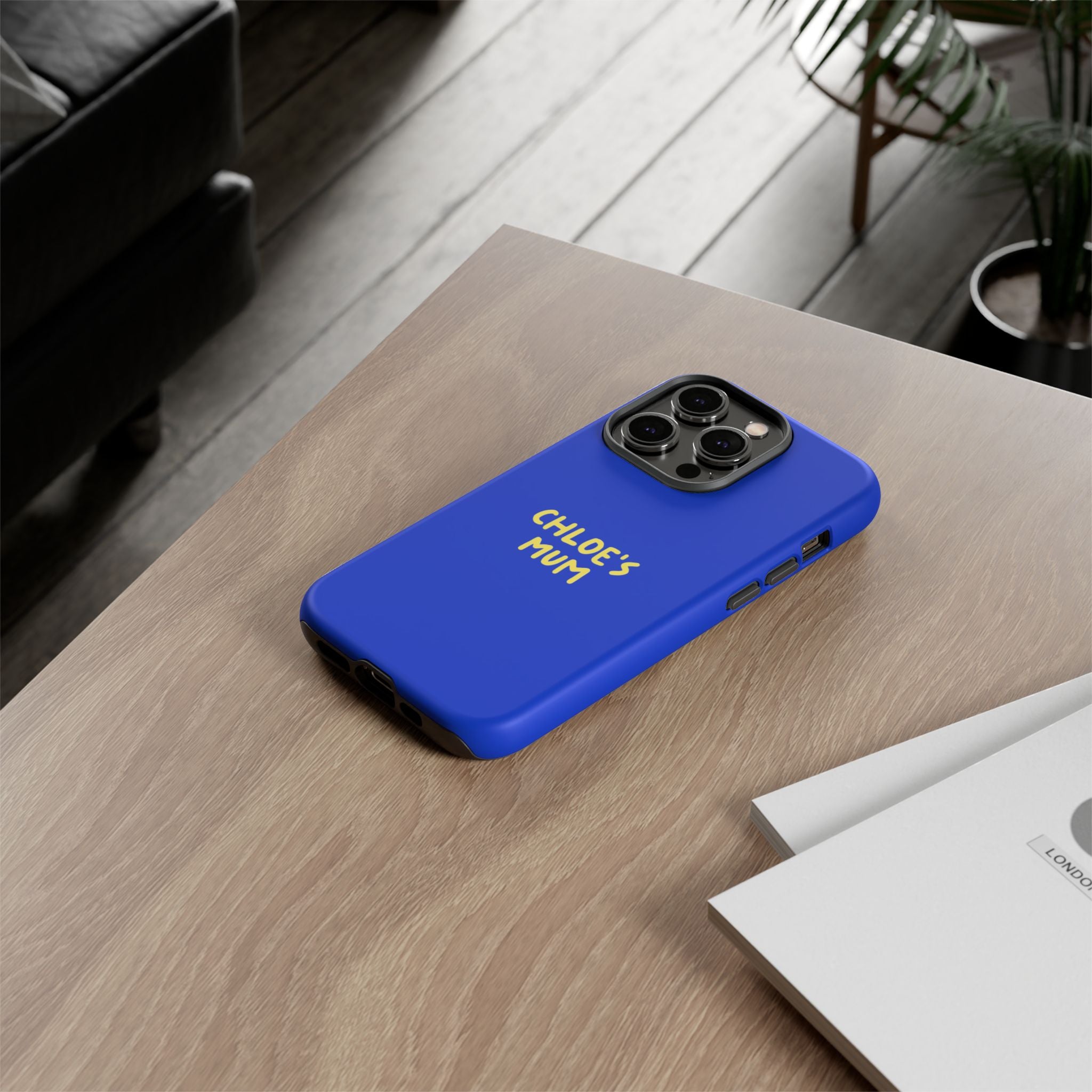 Phone Case Blue color with custom text