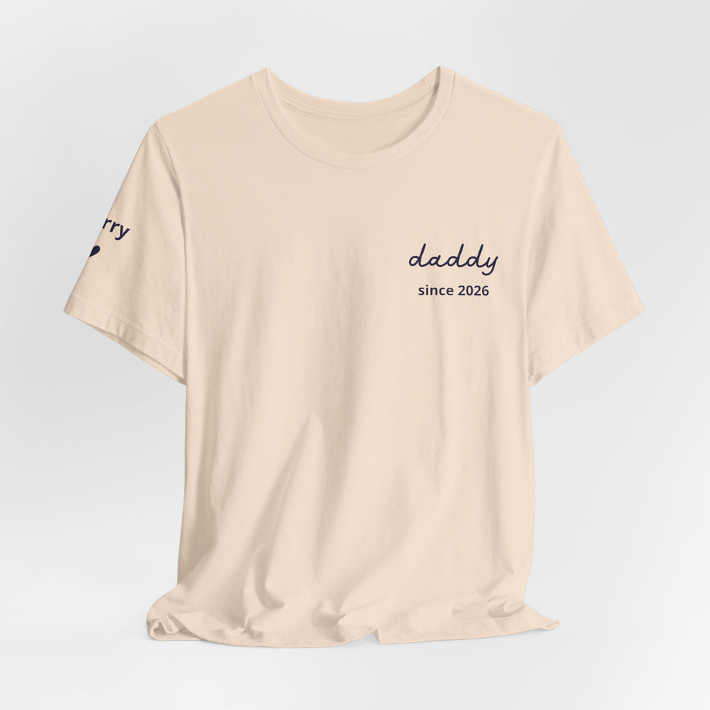 AUS - T-shirt Dad since date pinted on heart and first names on sleeve