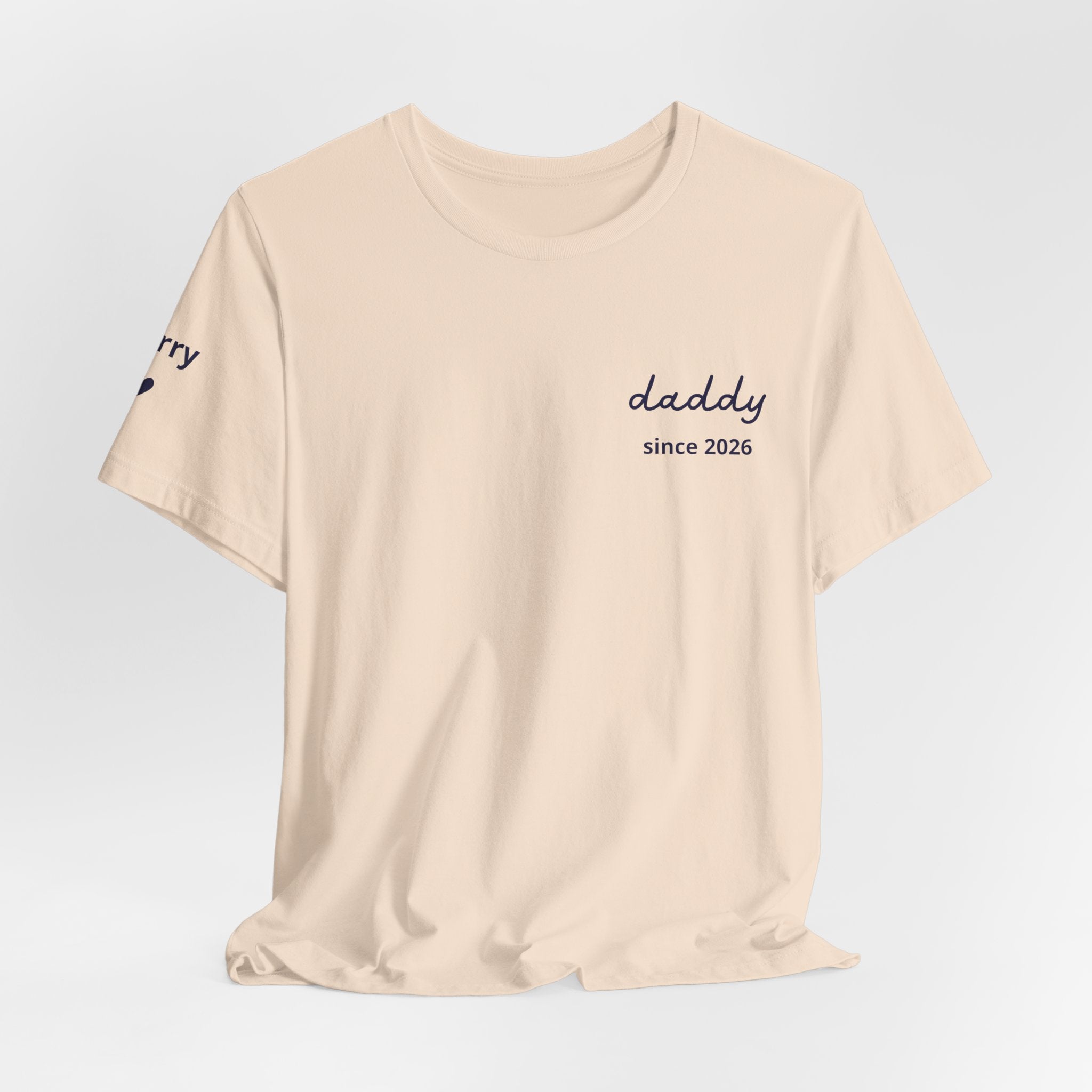 AUS - T-shirt Dad since date pinted on heart and first names on sleeve