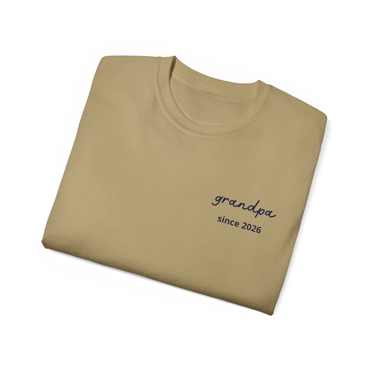 T-shirt Grandpa since date pinted on heart and first names on sleeve