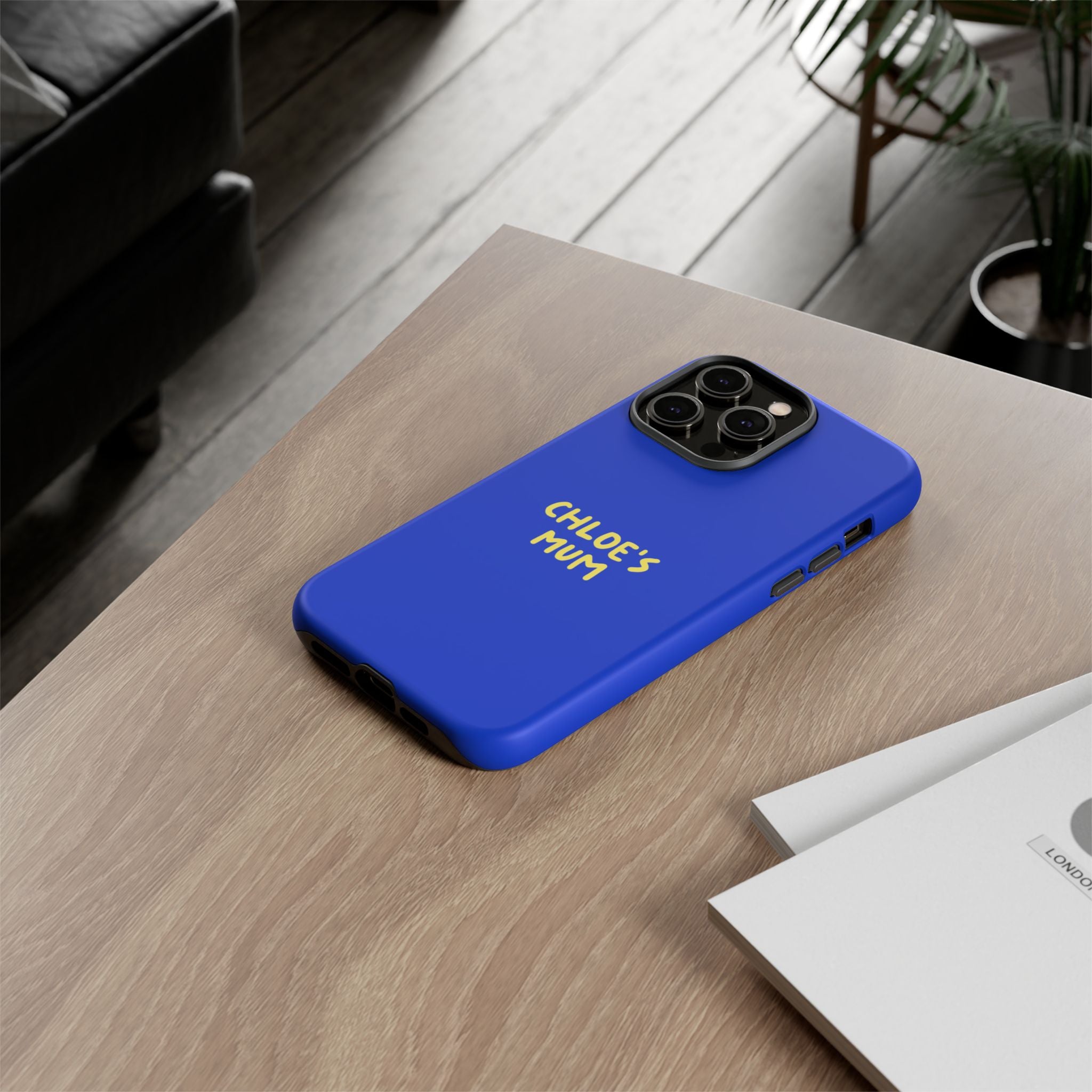 Phone Case Blue color with custom text