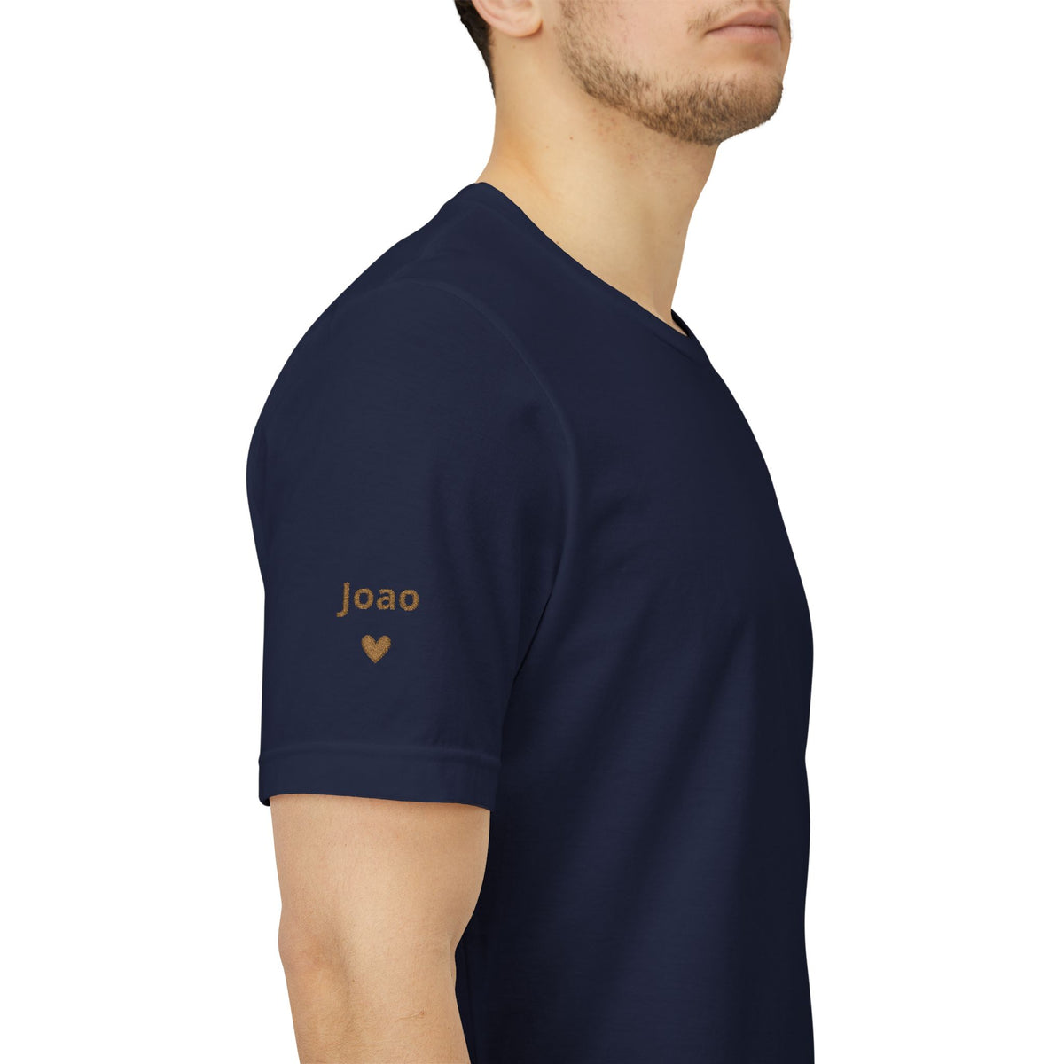 Camiseta Papai com Data Bordada no Peito e Nomes na Manga