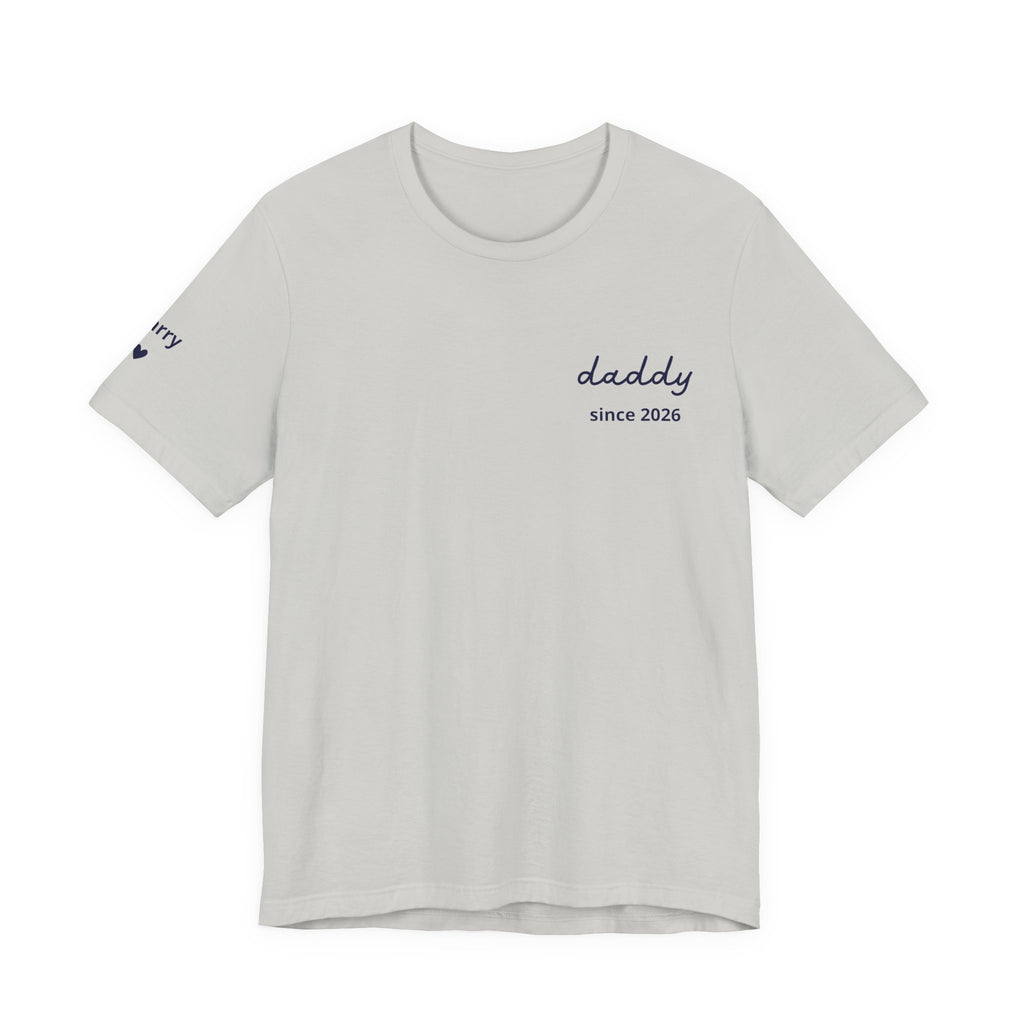 AUS - T-shirt Dad since date pinted on heart and first names on sleeve