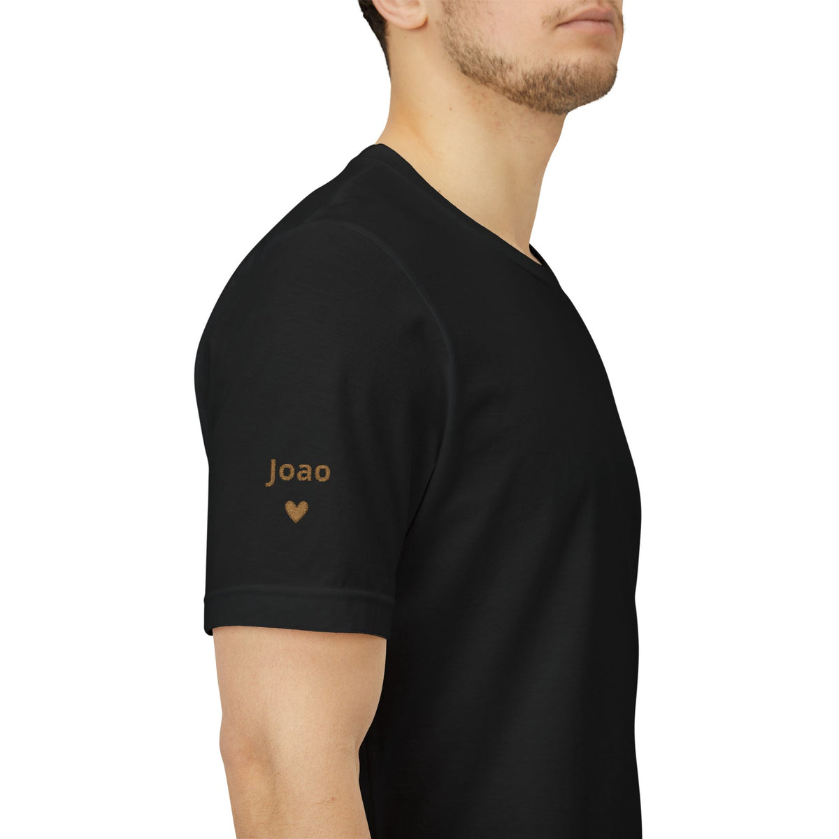 Camiseta Papai com Data Bordada no Peito e Nomes na Manga