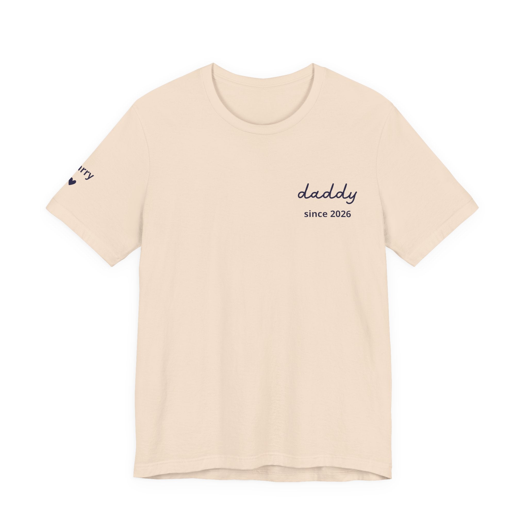 AUS - T-shirt Dad since date pinted on heart and first names on sleeve