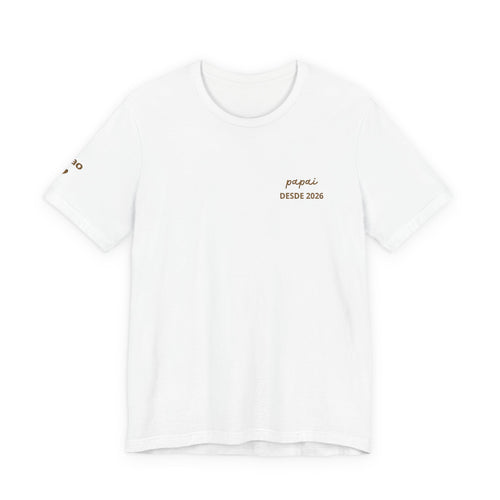 Camiseta Papai com Data Bordada no Peito e Nomes na Manga