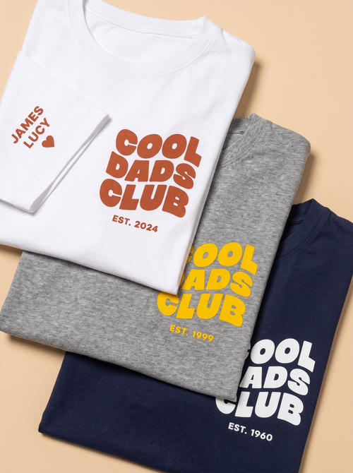 T-Shirt Cool Dads club and names on sleeve