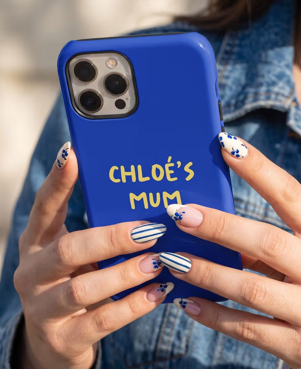 Phone Case Blue color with custom text